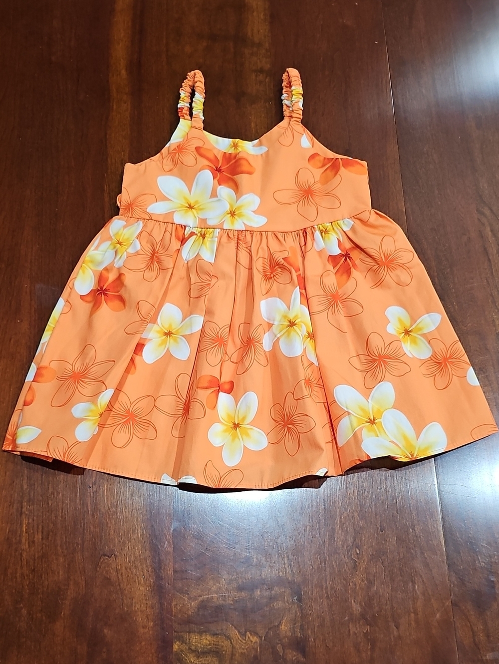Made In Hawaii Orange Floral Sundress with Spaghetti Straps